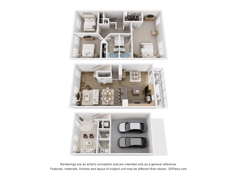 Floor plan for 3 beds, 2.5 baths, 2178 sqft